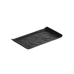 Assiette rectangle LIVELLI BLACK 260x150mm Porcelaine Noir - Henri Julien