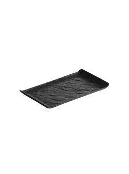 Assiette rectangle LIVELLI BLACK 260x150mm Porcelaine Noir 