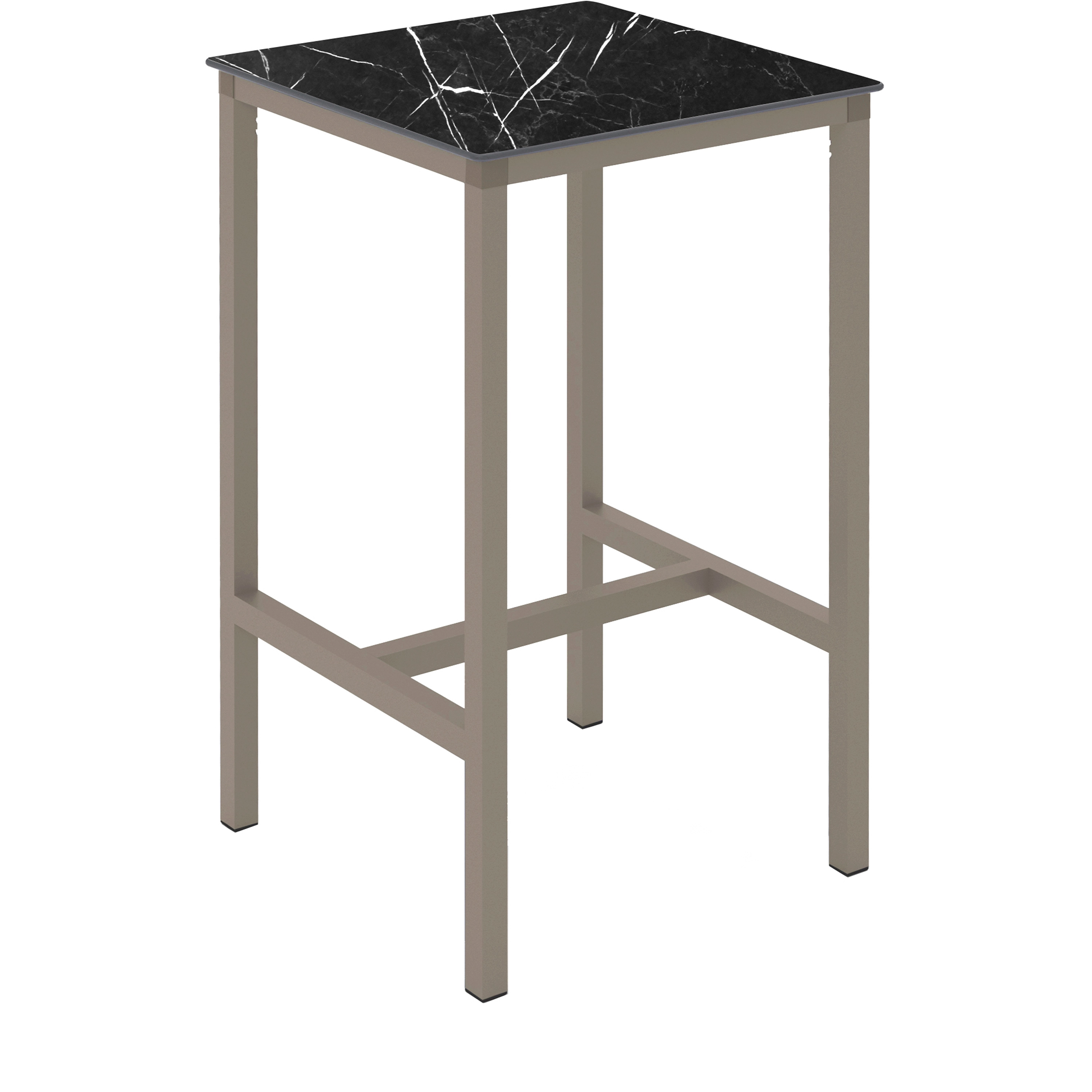 Table haute URBAN 70x70xh110cm Black marble et Taupe - Ezpeleta - Henri Julien