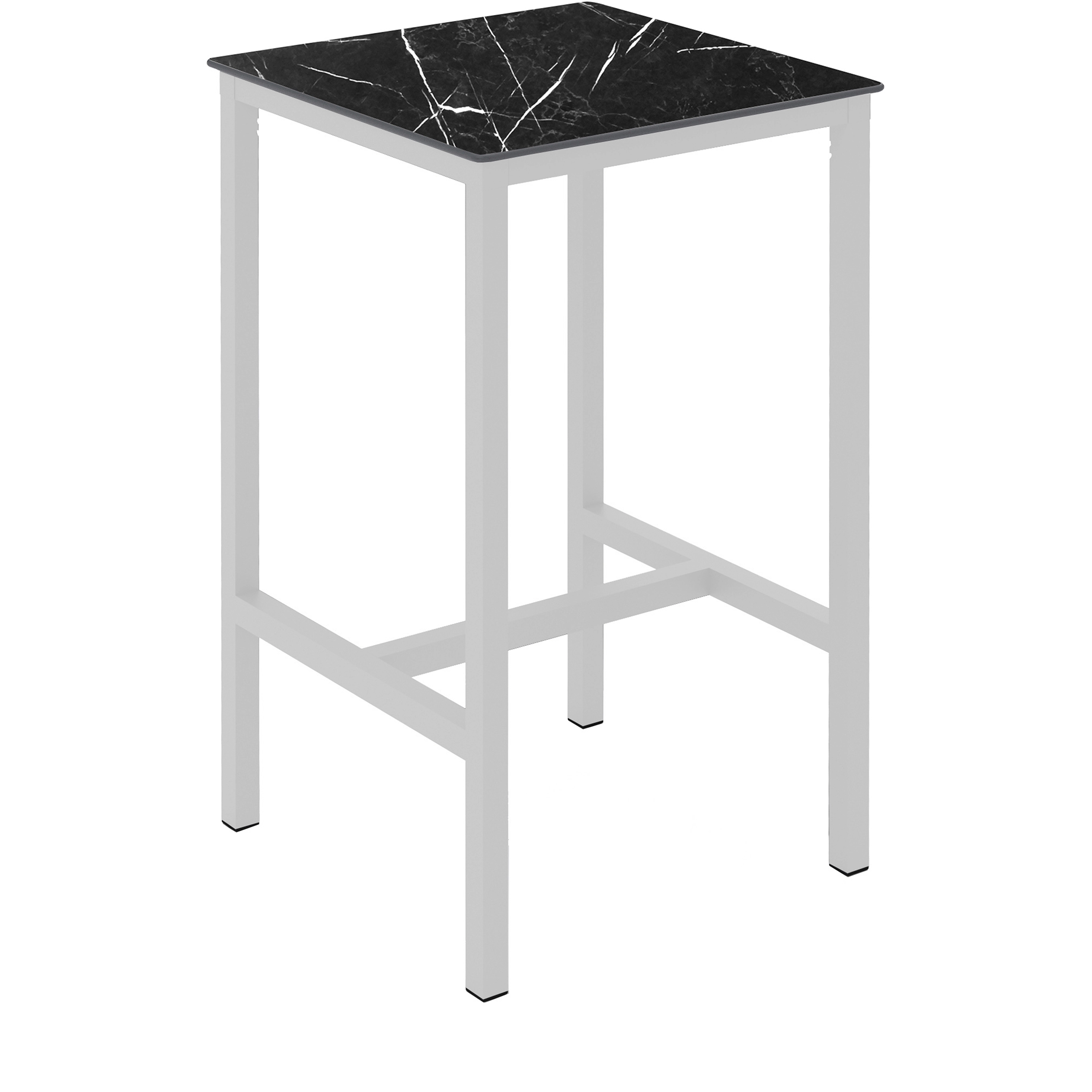 Table haute URBAN 70x70xh110cm Black marble et White - Ezpeleta - Henri Julien