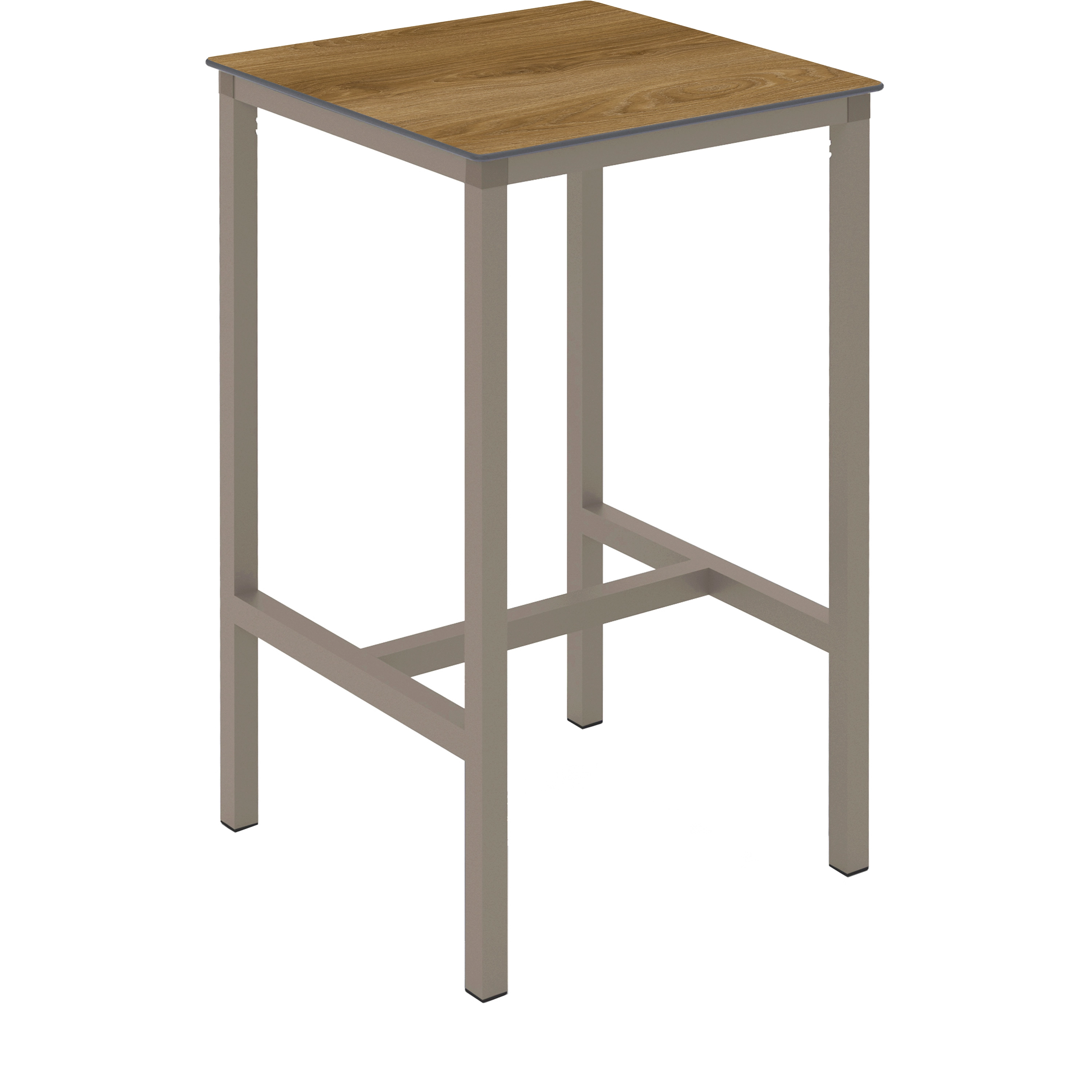 Table haute URBAN 70x70xh110cm Dark oak et Taupe - Ezpeleta - Henri Julien