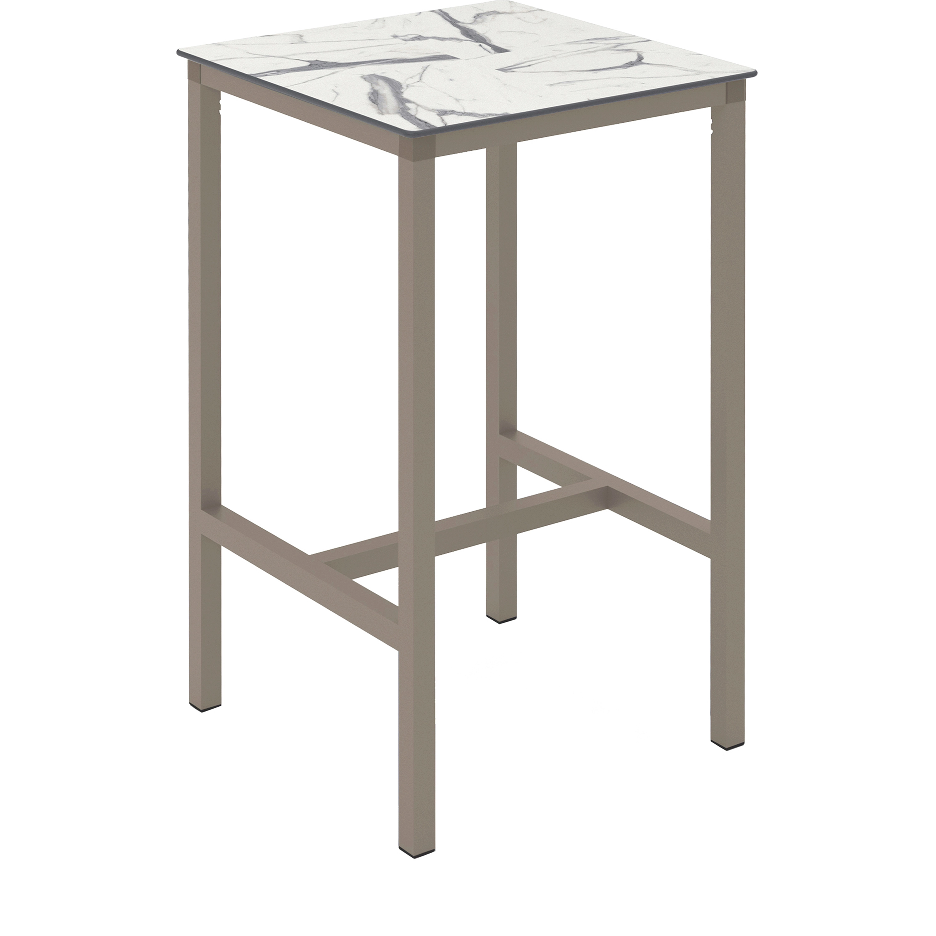 Table haute URBAN 70x70xh110cm White marble et Taupe - Ezpeleta - Henri Julien