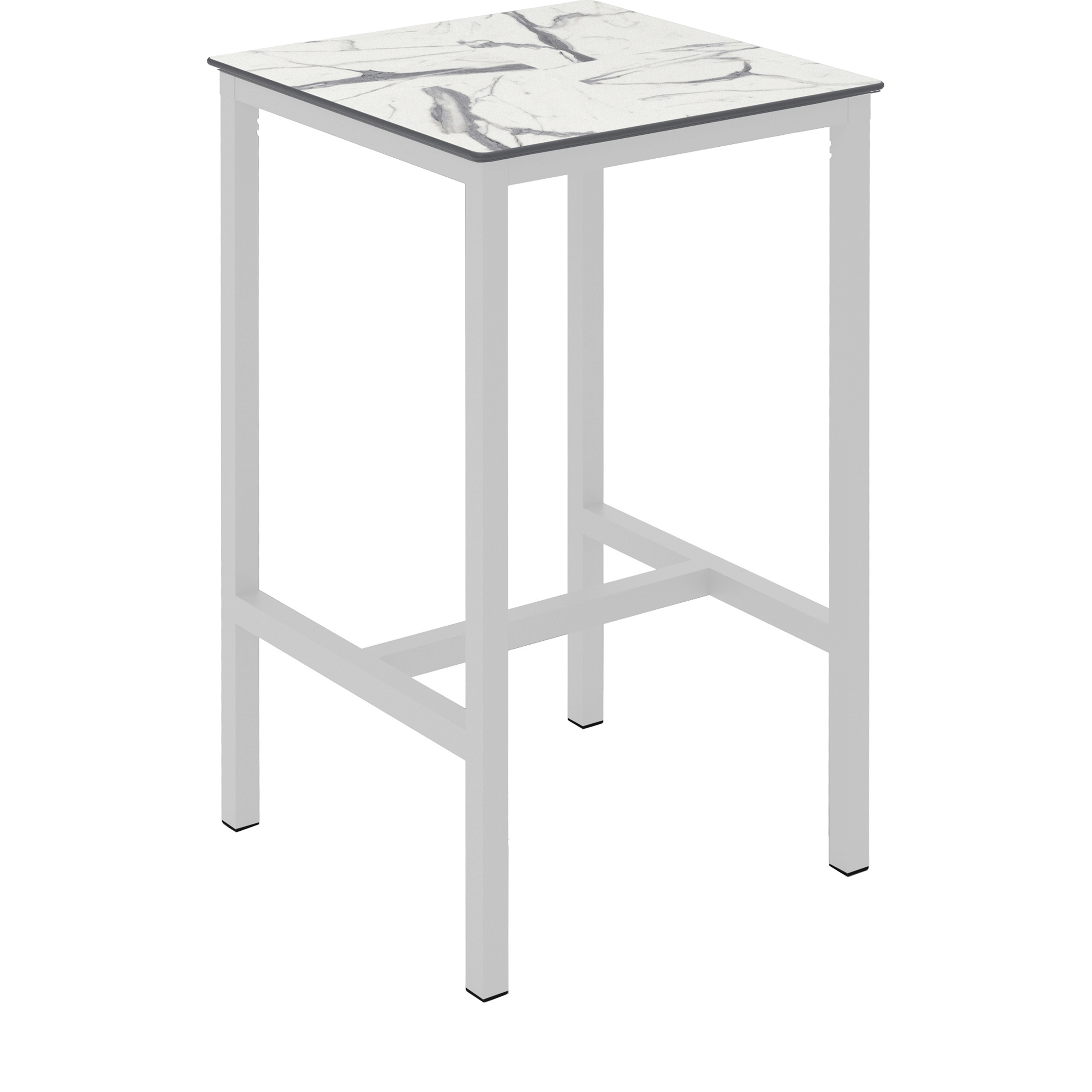 Table haute URBAN 70x70xh110cm White marble et White - Ezpeleta - Henri Julien