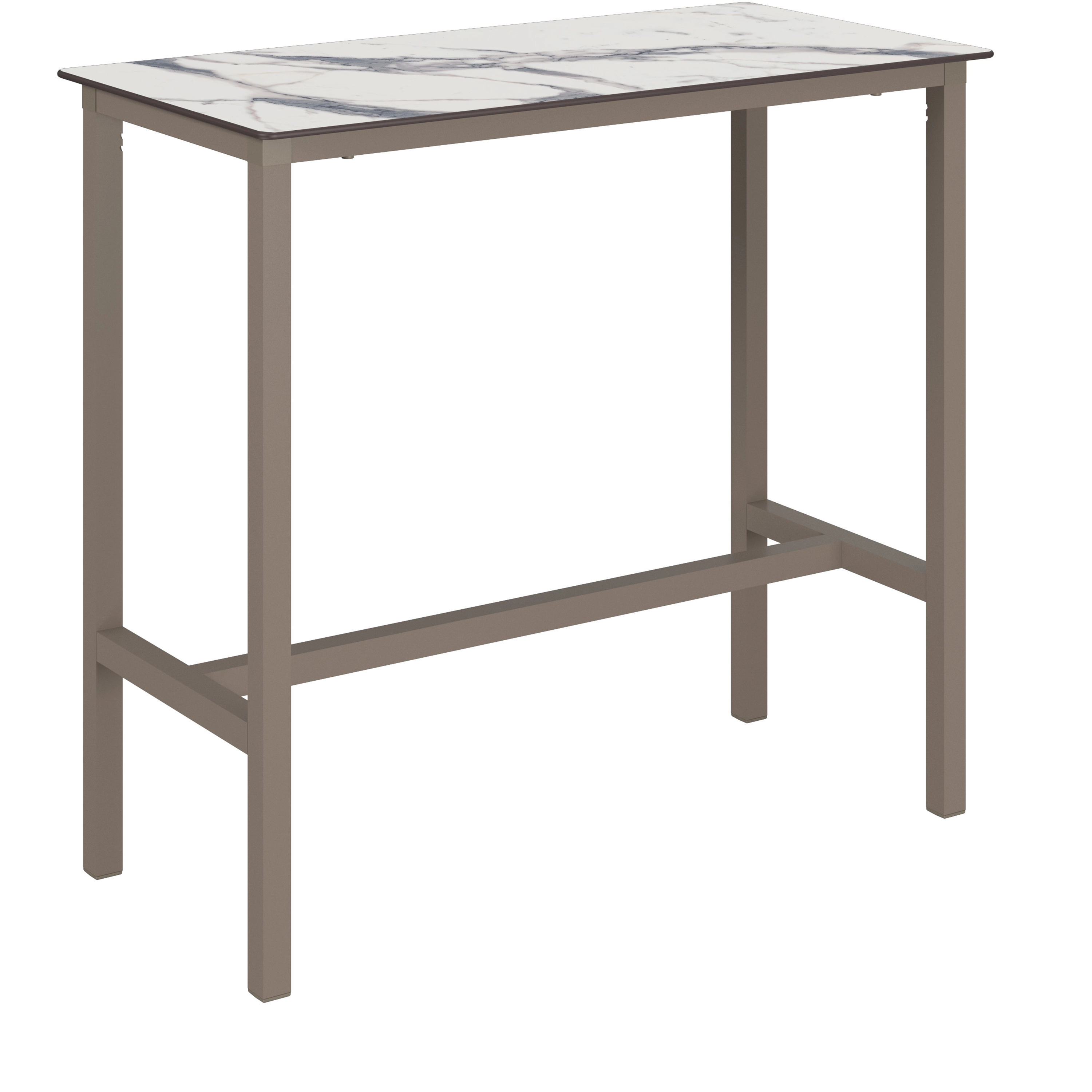 Table haute URBAN 120x60xh110cm White marble et Taupe - Ezpeleta - Henri Julien