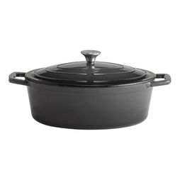 Cocotte avec couvercle 5 STARS 330x250xh110mm 5L Fonte émaillée Anthracite - APS - Henri Julien