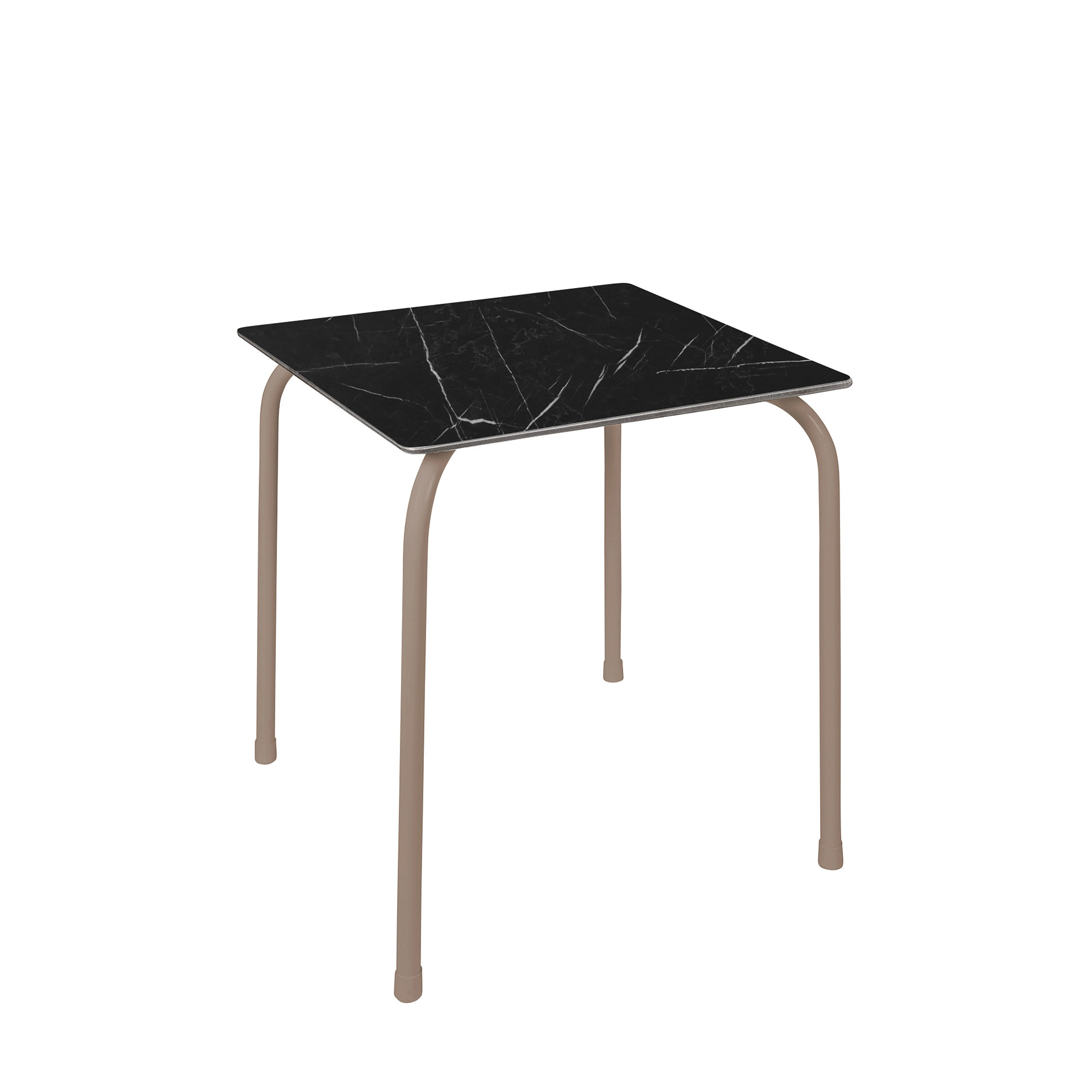 Table RODAS 70x70xh73cm Black marble et Taupe - Ezpeleta - Henri Julien