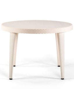 Table 4 pieds ANTIBES Blanc crème Ø110