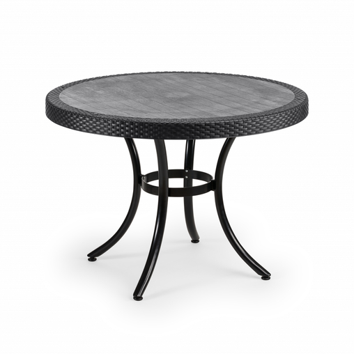 Table pied central ANTIBES Noir Ø110cm - Henri Julien