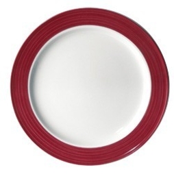 Assiette\u0020plate\u0020TANA\u0020d\u00E9cor\u0020pinceau\u0020cassis\u0020\u00D8240mm\u0020Porcelaine