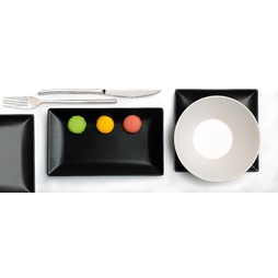 Assiette rectangle STONEWARE 300x200mm Grès Noir - Henri Julien