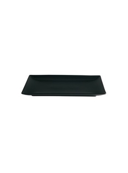 Assiette plate rectangle STONEWARE mat noir 250x150
