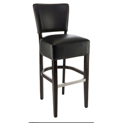 Tabouret\u0020haut\u0020Hortense\u0020garni\u0020Noir