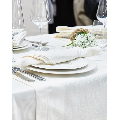 Nappe tissu Maryse 140x140 Blanc - Henri Julien