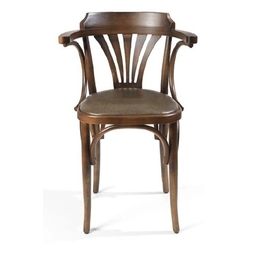 Fauteuil assise garnie Noir LOUVRES Chêne pub - Henri Julien