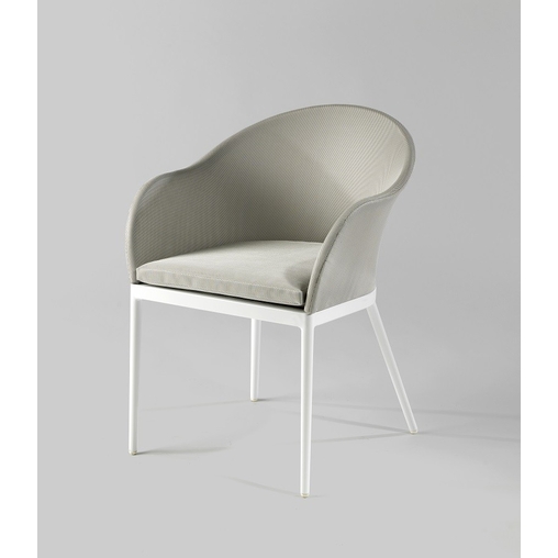 Fauteuil "Eve" + Coussin Alu blanc - Henri Julien