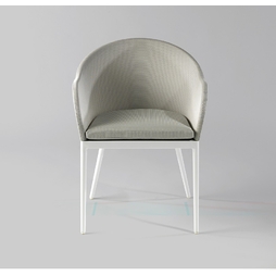 Fauteuil "Eve" + Coussin Alu blanc - Henri Julien