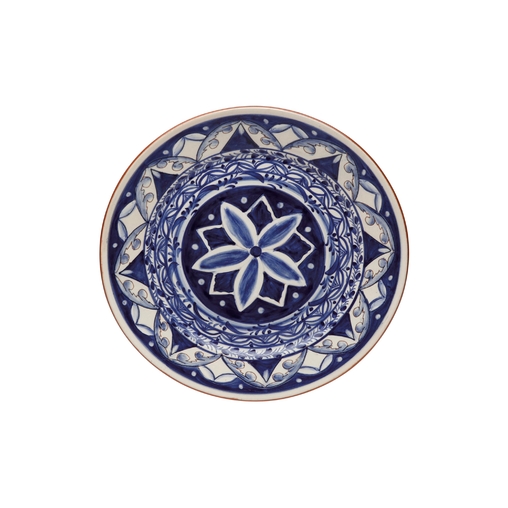 Assiette plate TERRACOTTA Ø230mm Grès Bleu et Blanc - Henri Julien