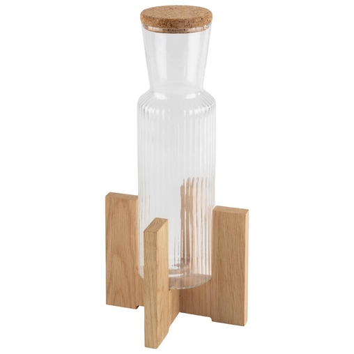 Carafe verre + Support bois VALO 0,9L - Henri Julien