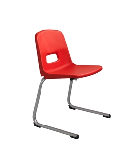Chaise coque monobloc Prima T6 appui sur table Rouge