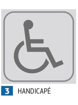 Plaque adhésive PVC Pictogramme 10x10 Handicapé