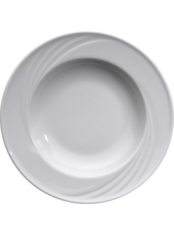 Assiette creuse VOLUTE aile relief ø230mm Porcelaine Blanc