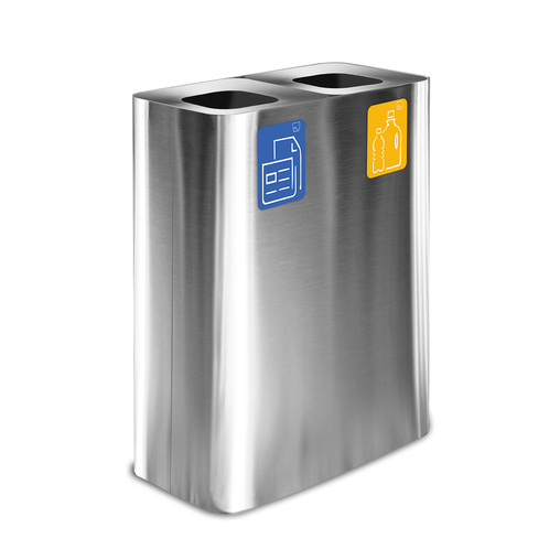 Collecteur tri sélectif STIL CASA 2x 60L Inox - Henri Julien