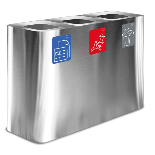 Collecteur tri sélectif STIL CASA 3x 100L Inox - Henri Julien