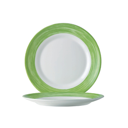 Assiette plate RESTAURANT BRUSH Ø235mm Verre Trempé Vert - Arcoroc - Henri Julien