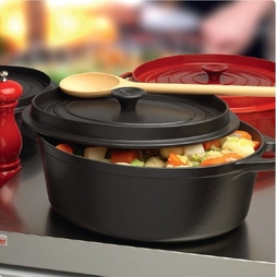 Cocotte\u0020Ovale\u0020Fonte\u0020culinaire\u0020Longueur\u002031\u0020Noir