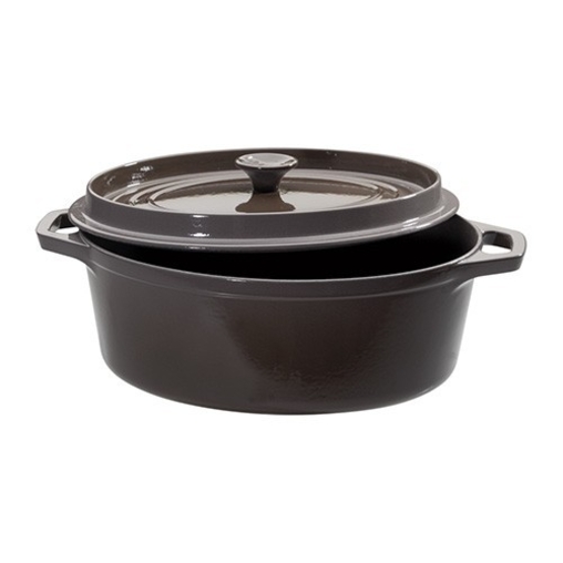 Cocotte Ovale Fonte culinaire Longueur 31 Taupe - Henri Julien