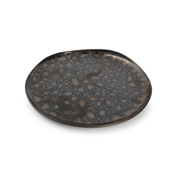 Assiette\u0020plate\u0020GOLD\u0020FLAKED\u0020NOBILE\u0020\u00D8270mm\u0020Porcelaine\u0020Noir