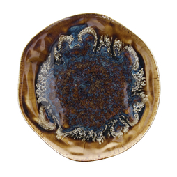 Assiette Plate REEF OYSTER Ø280mm Porcelaine Ambre Bleue - Henri Julien