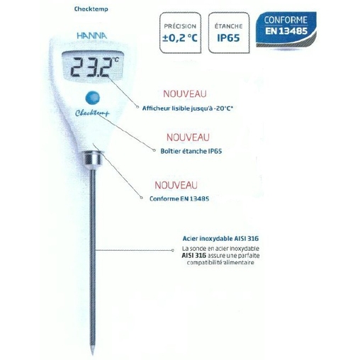 Thermomètre à sonde fixe Checktemp - Henri Julien