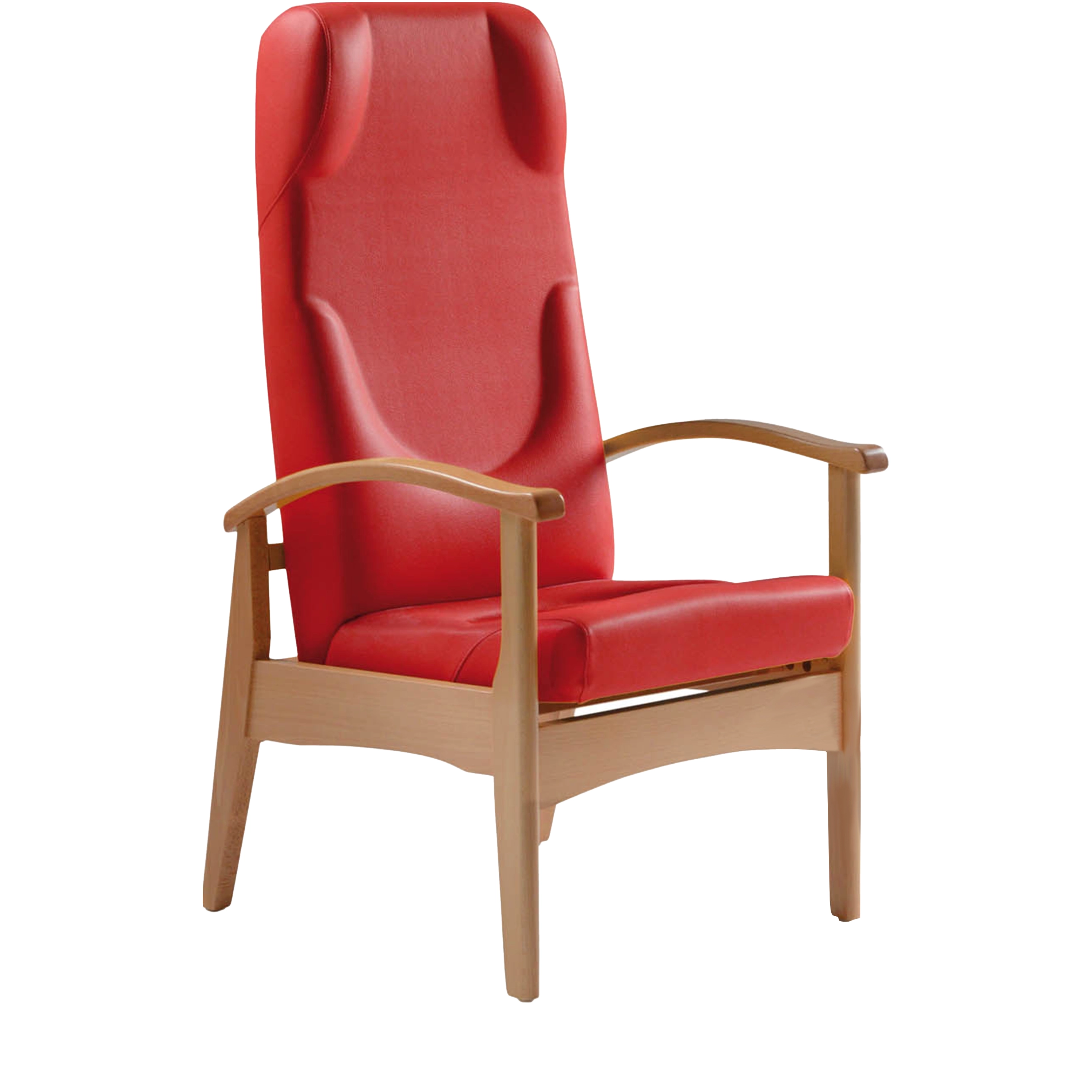 Fauteuil de repos Sénior VÉRONE hêtre massif et tissu enduit 60x69x120cm - Henri Julien