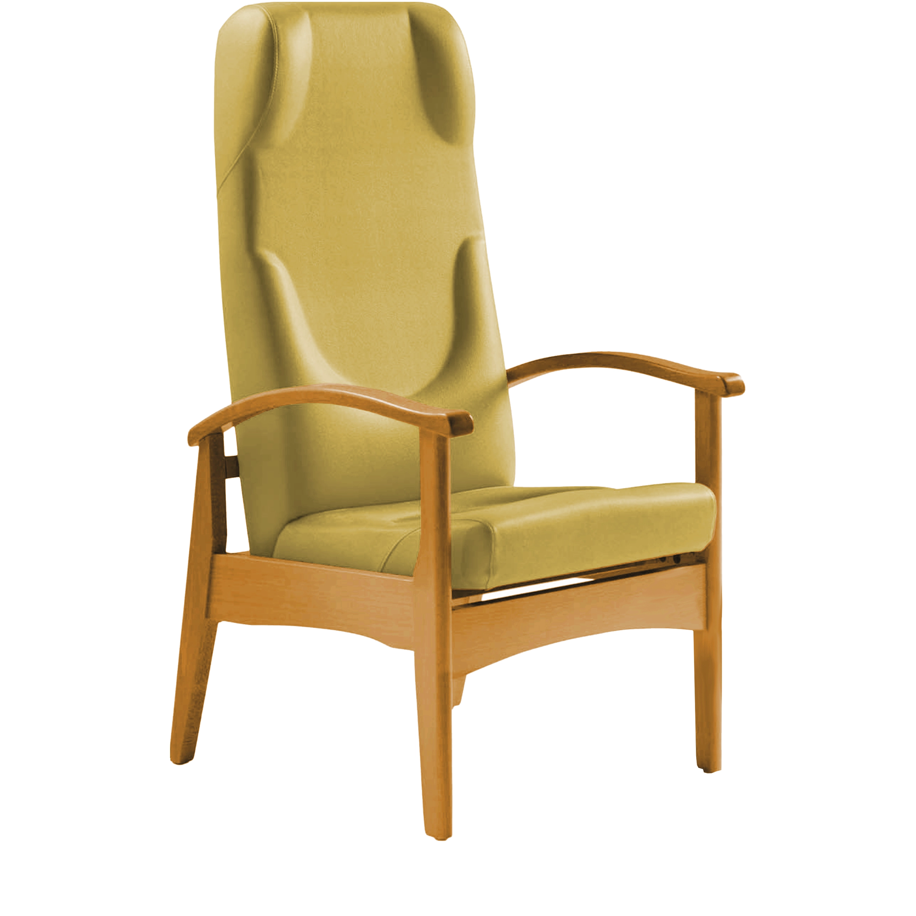 Fauteuil de repos Sénior VÉRONE hêtre massif et tissu enduit 60x69x120cm - Henri Julien