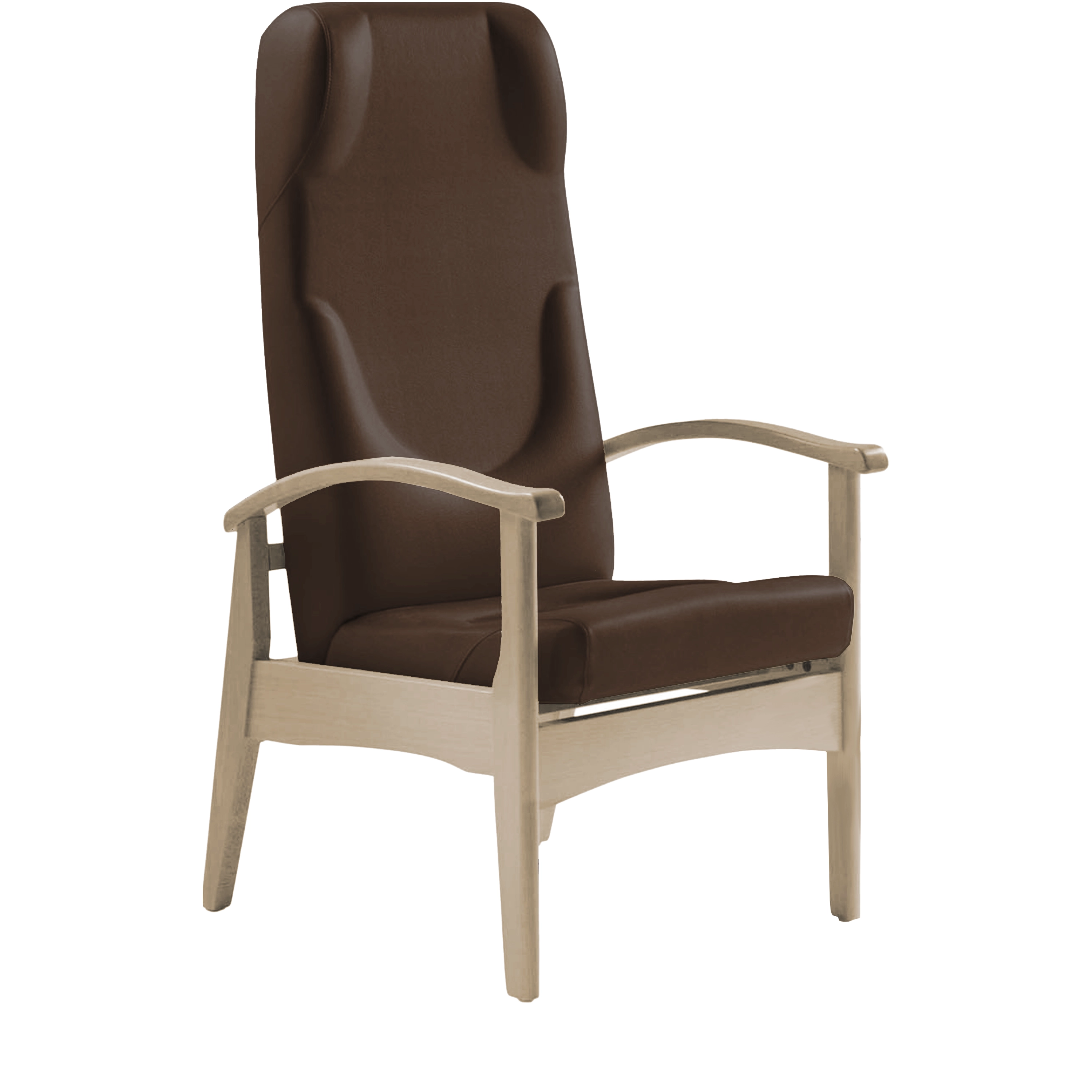 Fauteuil de repos Sénior VÉRONE hêtre massif et tissu enduit 60x69x120cm - Henri Julien