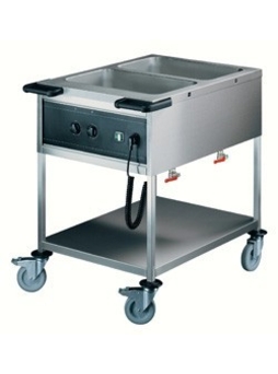Chariot Bain-Marie chauffant 2 cuves GN1/1 Hupfer