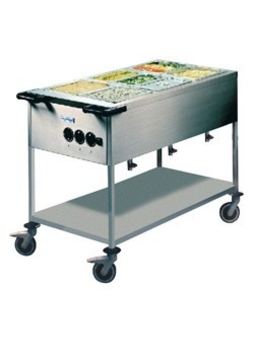 Chariot Bain-Marie chauffant 3 cuves GN1/1 Hupfer
