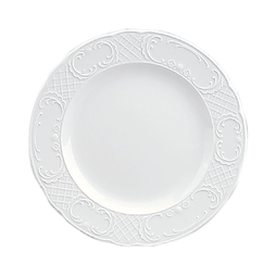 Assiette\u0020plate\u0020SULLY\u0020d\u00E9cor\u0020relief\u0020\u00D8300mm\u0020Porcelaine\u0020Blanc