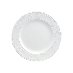 Assiette plate SULLY décor relief Ø250mm Porcelaine Blanc - Henri Julien