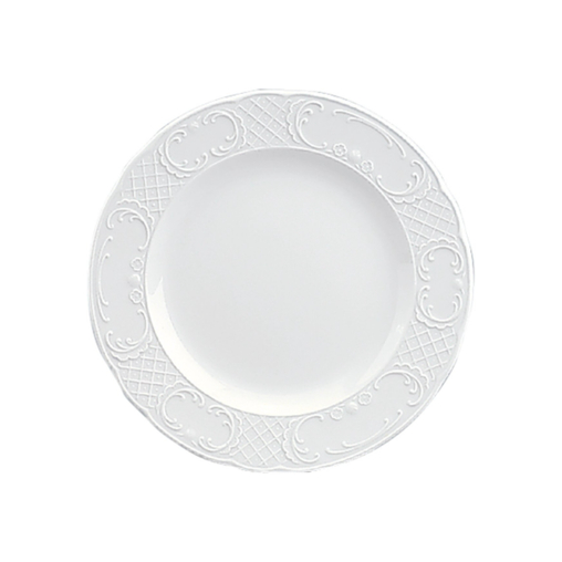 Assiette plate SULLY décor relief Ø250mm Porcelaine Blanc - Henri Julien