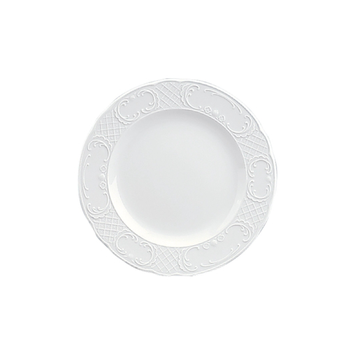 Assiette plate SULLY décor relief Ø200mm Porcelaine  Blanc - Henri Julien