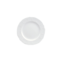 Assiette\u0020plate\u0020SULLY\u0020d\u00E9cor\u0020relief\u0020\u00D8160mm\u0020Porcelaine\u0020Blanc