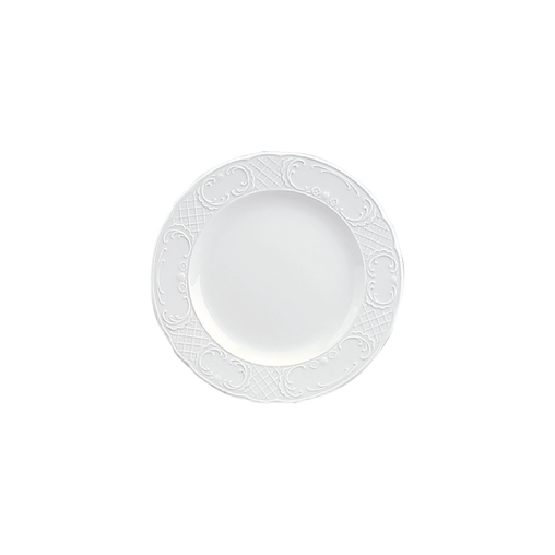 Assiette plate SULLY décor relief Ø160mm Porcelaine Blanc - Henri Julien