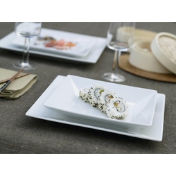 Assiette\u0020Plate\u0020Carr\u00E9e\u0020D\u00C9LICES\u0020245x245mm\u0020Porcelaine\u0020Blanc