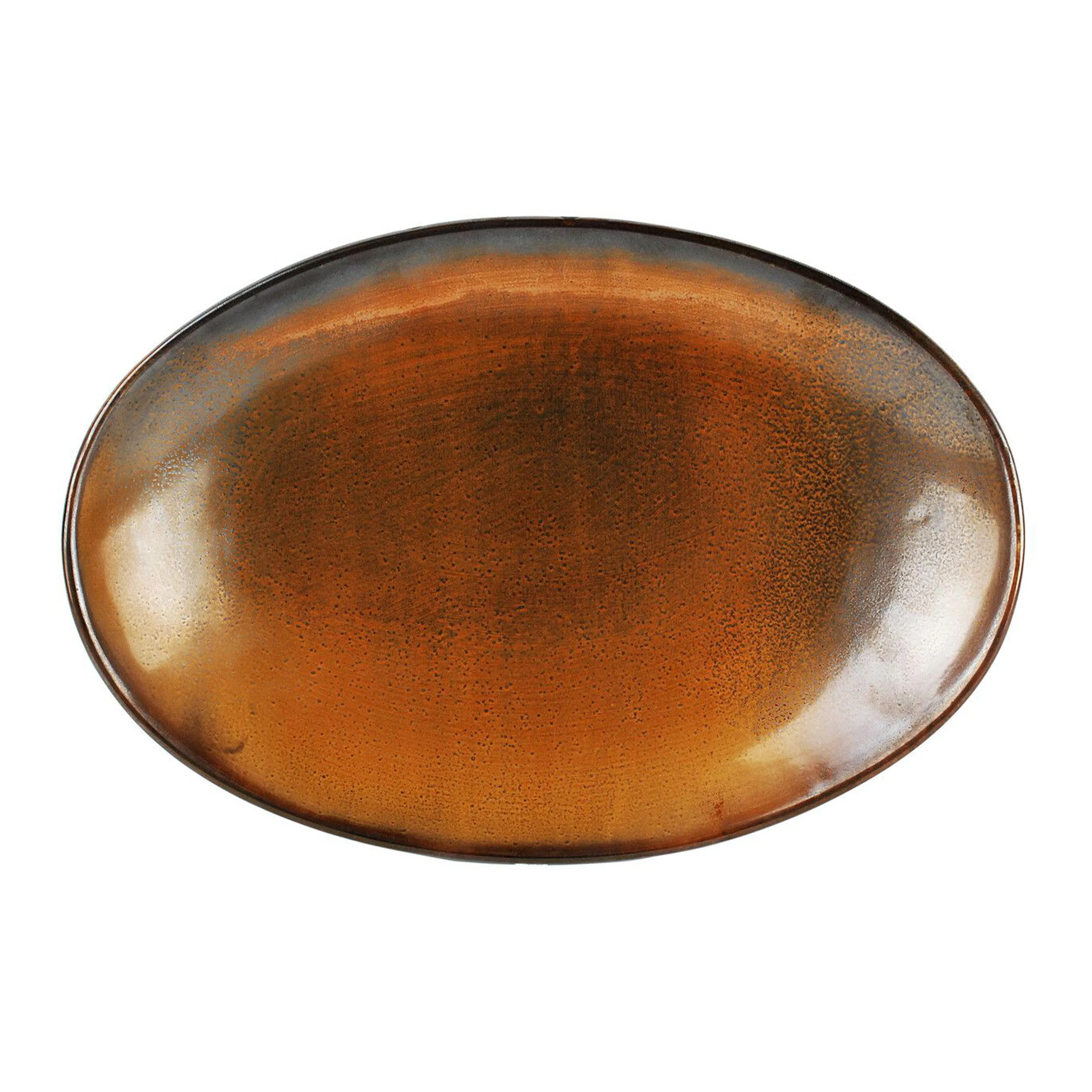 Assiette ovale ESCURA 330x225xh40mm Porcelaine Marron - Fine2Dine - Henri Julien