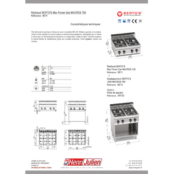 Réchaud 4 Feux Gaz Max Power BERTO'S Macros 700 - Henri Julien